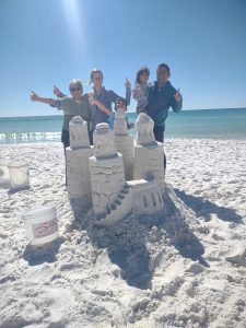 whole family SandCastle Lessons with Beach Sand Sculptures